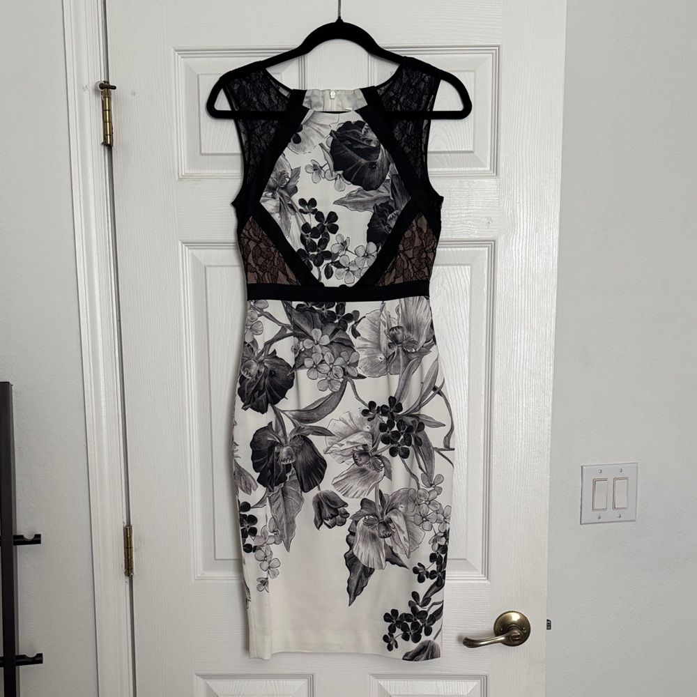 Elegant Black and White Karen Millen UK Dress